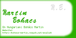 martin bohacs business card